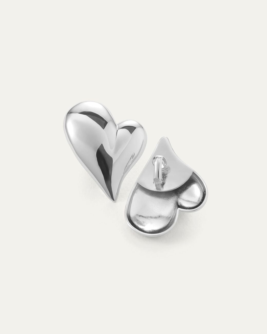 Jenny Bird Multicolor Mega Art Heart Button Clip On Earrings