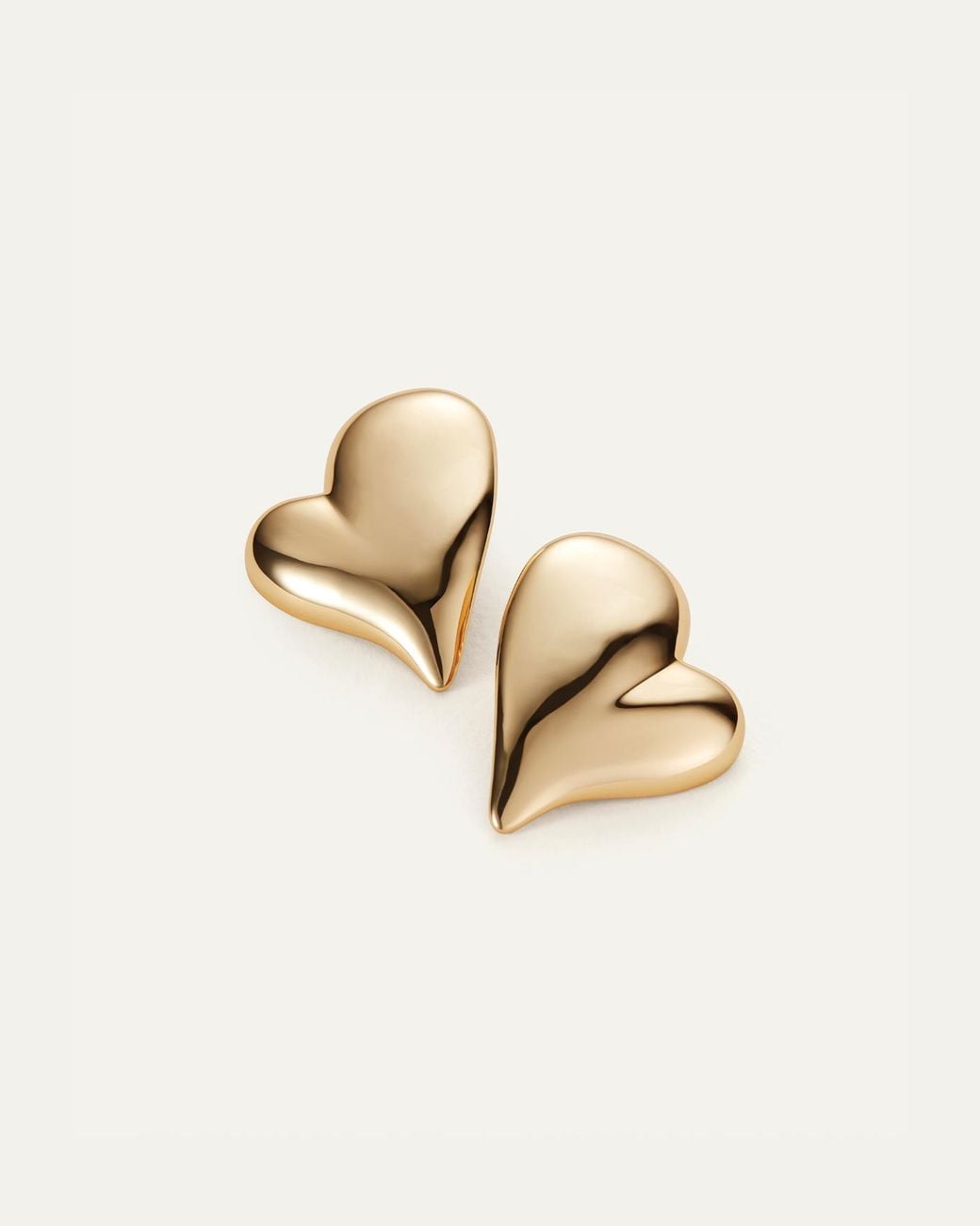 Jenny Bird Natural Mega Art Heart Button Earrings