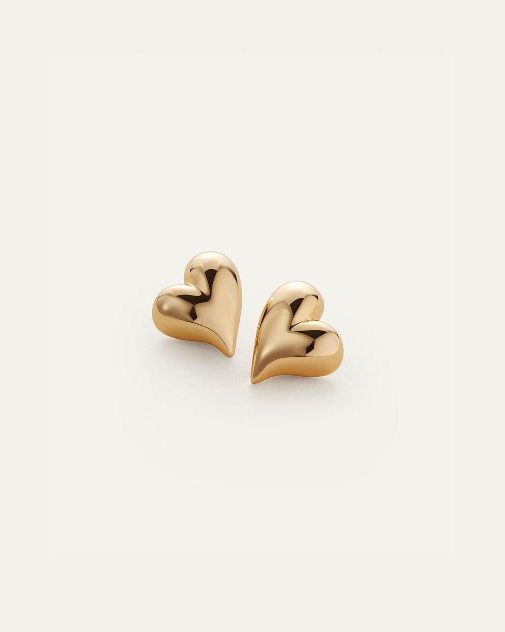 Jenny Bird Natural Art Heart Button Earrings