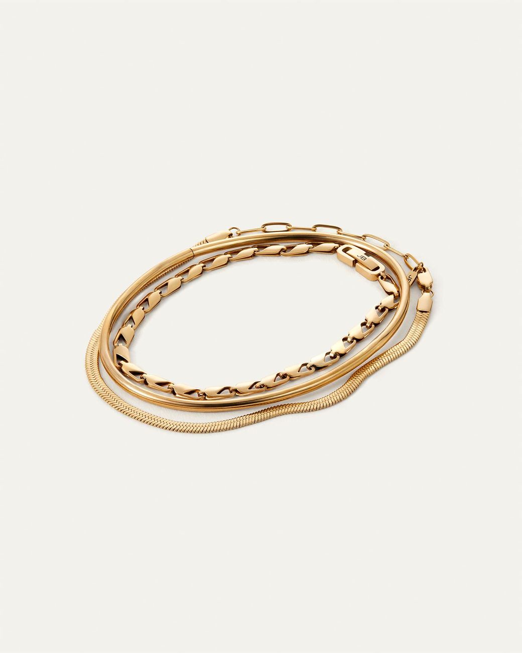 Jenny Bird Metallic Modern Anklet Stack