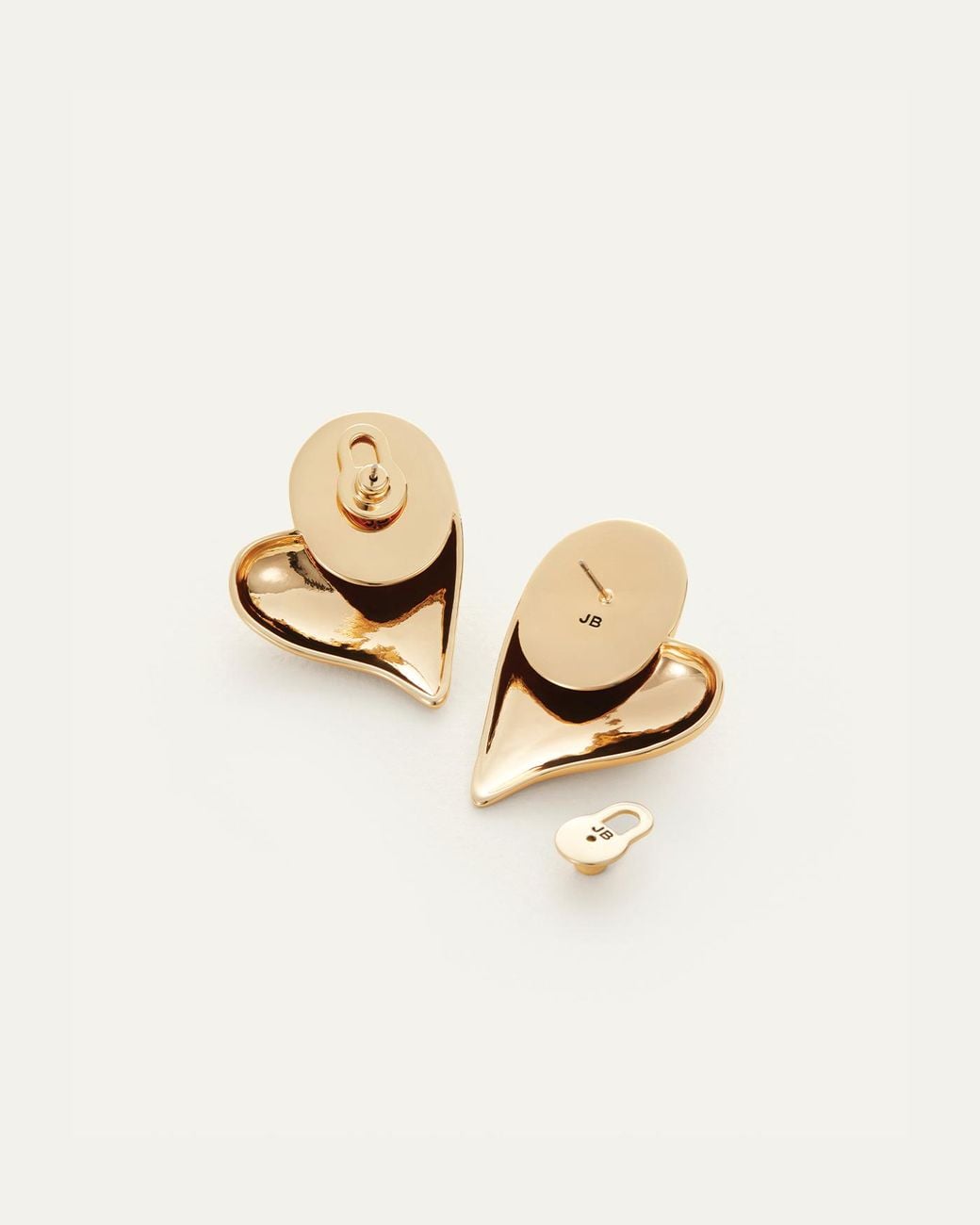 Jenny Bird Natural Mega Art Heart Button Earrings