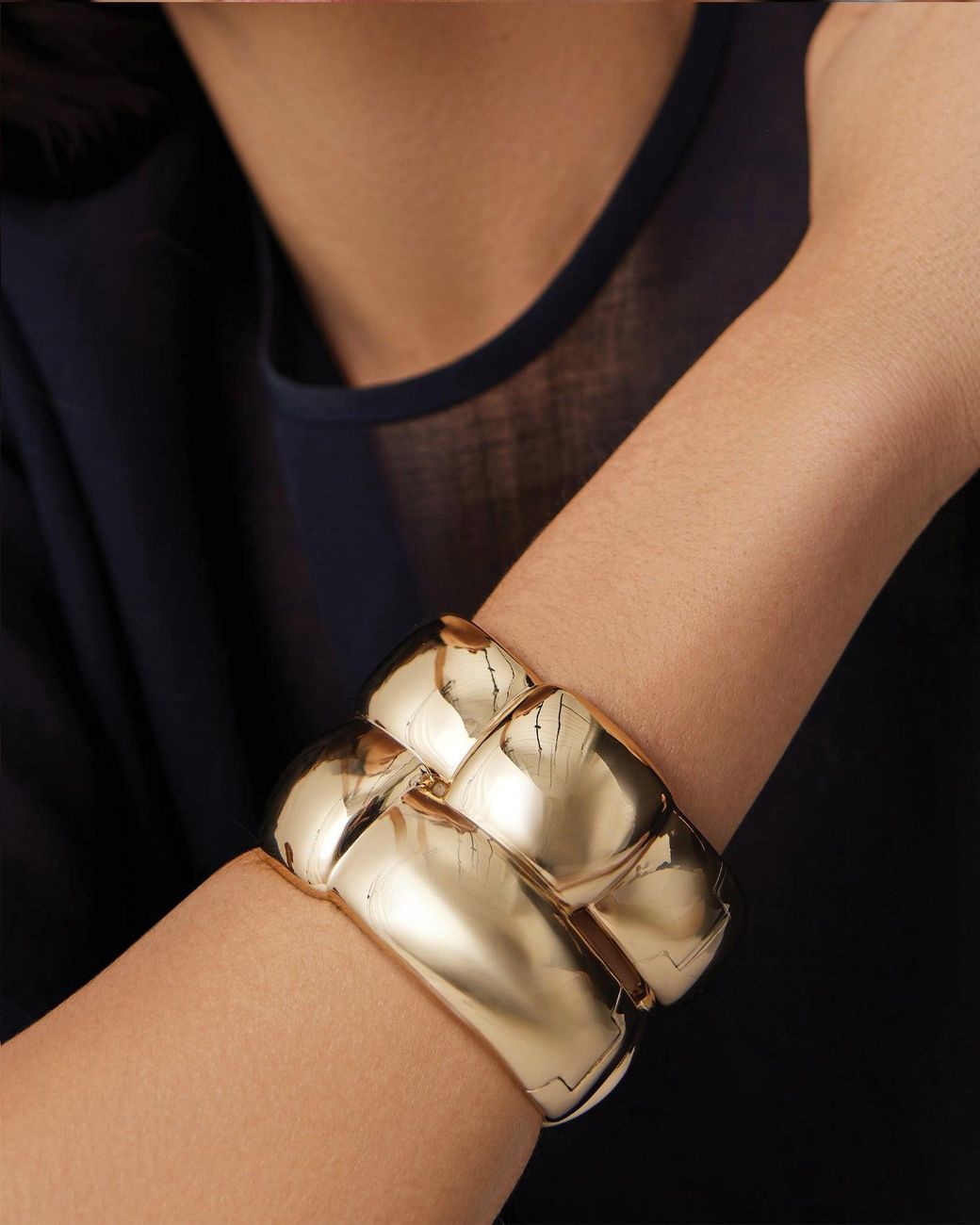 Jenny Bird White Mega Woven Square Bangle