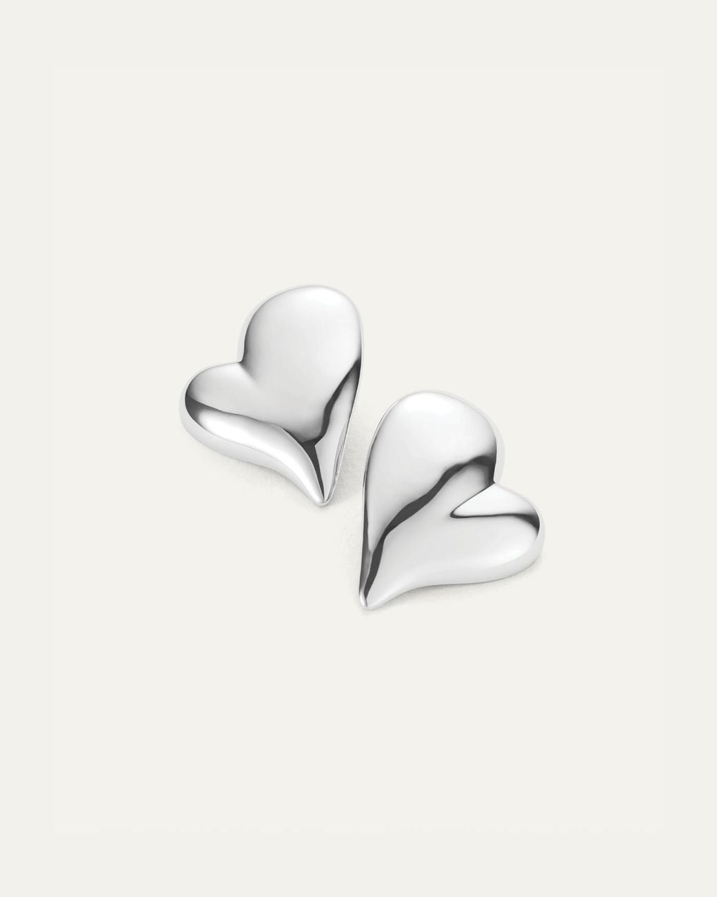Jenny Bird Natural Mega Art Heart Button Earrings