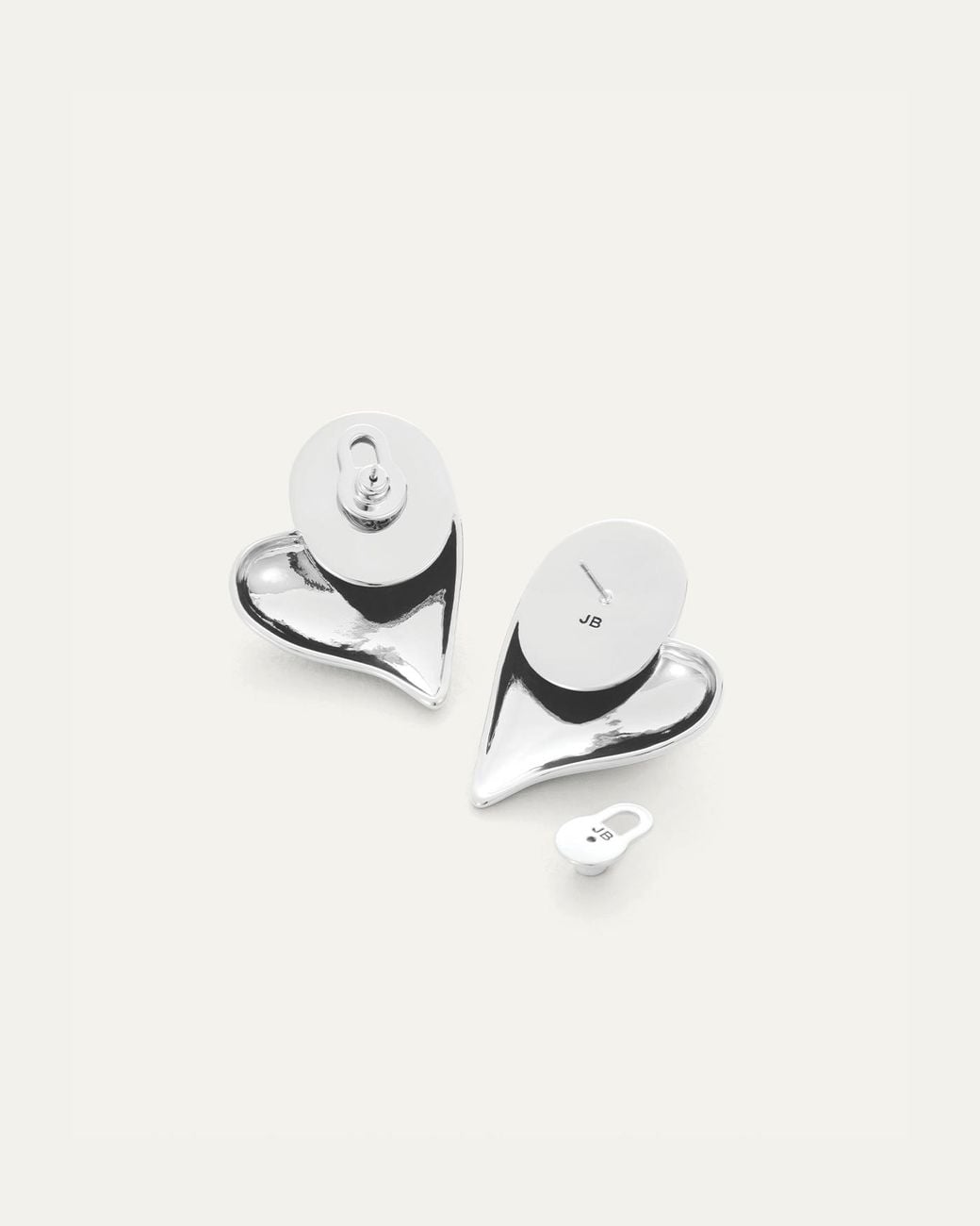 Jenny Bird Natural Mega Art Heart Button Earrings