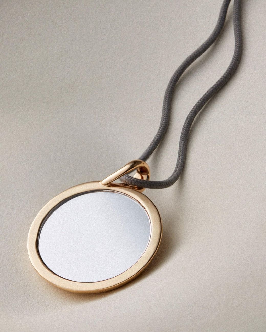 Jenny Bird Gray Nico Mirror Pendant Rope Necklace
