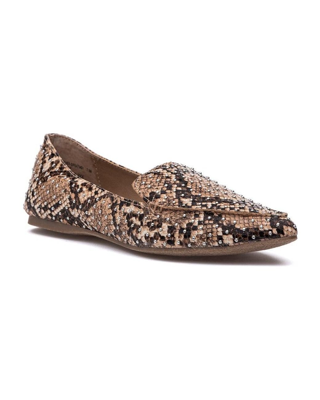 Steve Madden Feather Loafer Tan Snake in Brown | Lyst