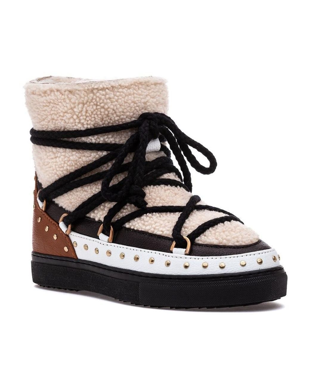 inuikii gloss leather sneaker boots