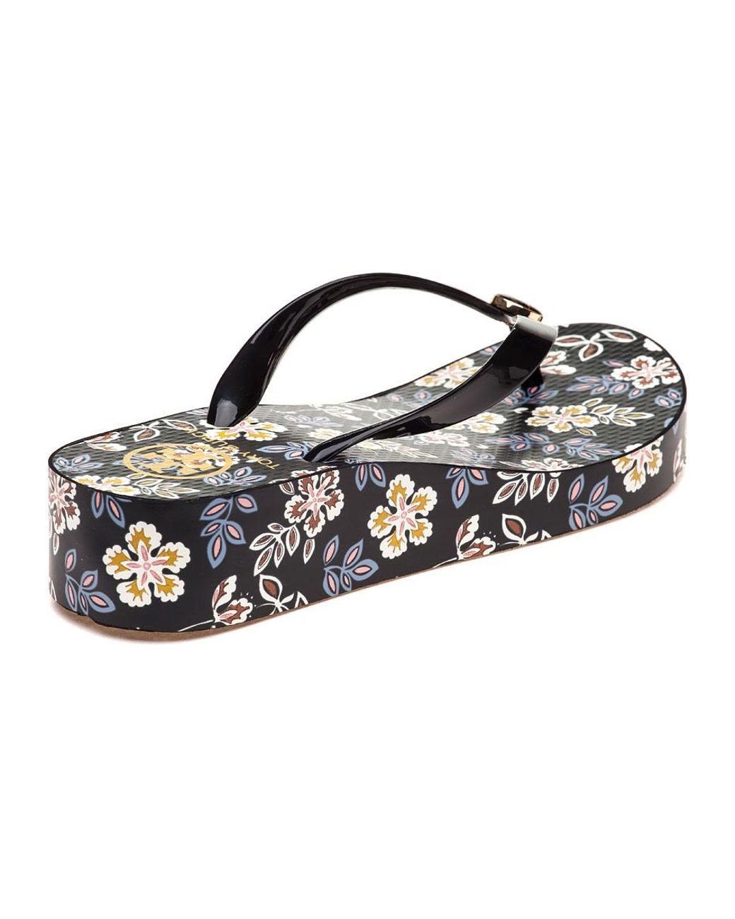 Tory Burch Classic Wedge Flip flop Black hopewell Rubber Lyst