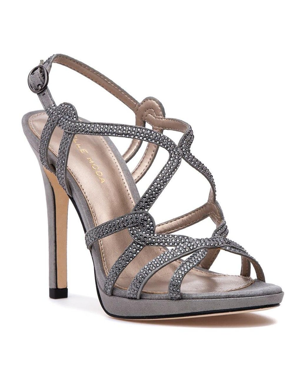 pewter platform heels