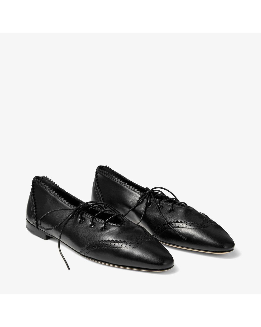 Jimmy Choo Black Margot Lace Up Flat