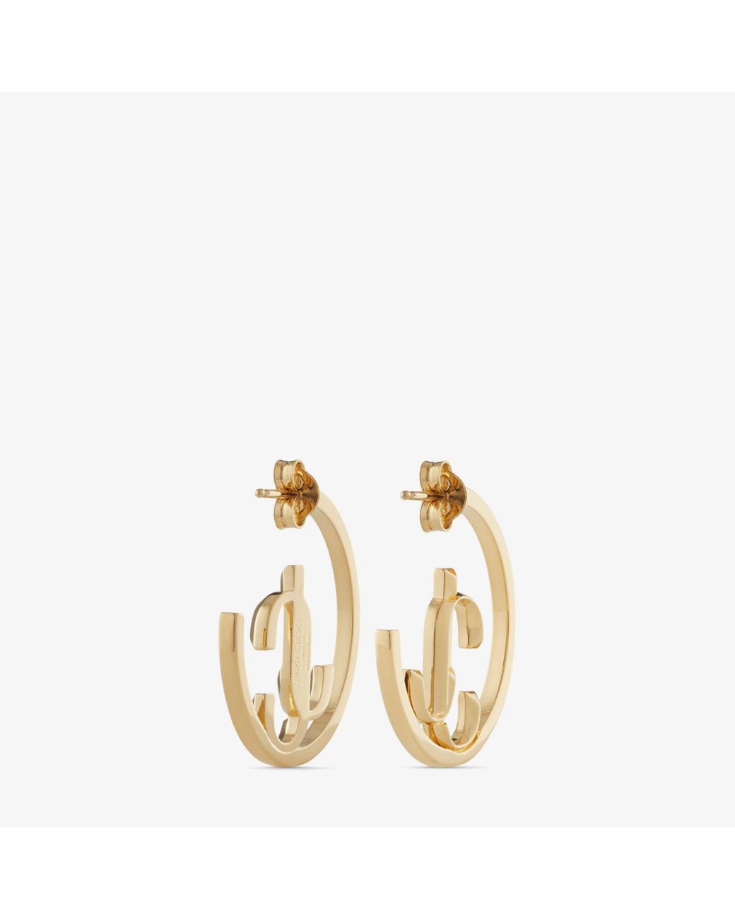 Jimmy Choo Metallic Jc Monogram Hoops