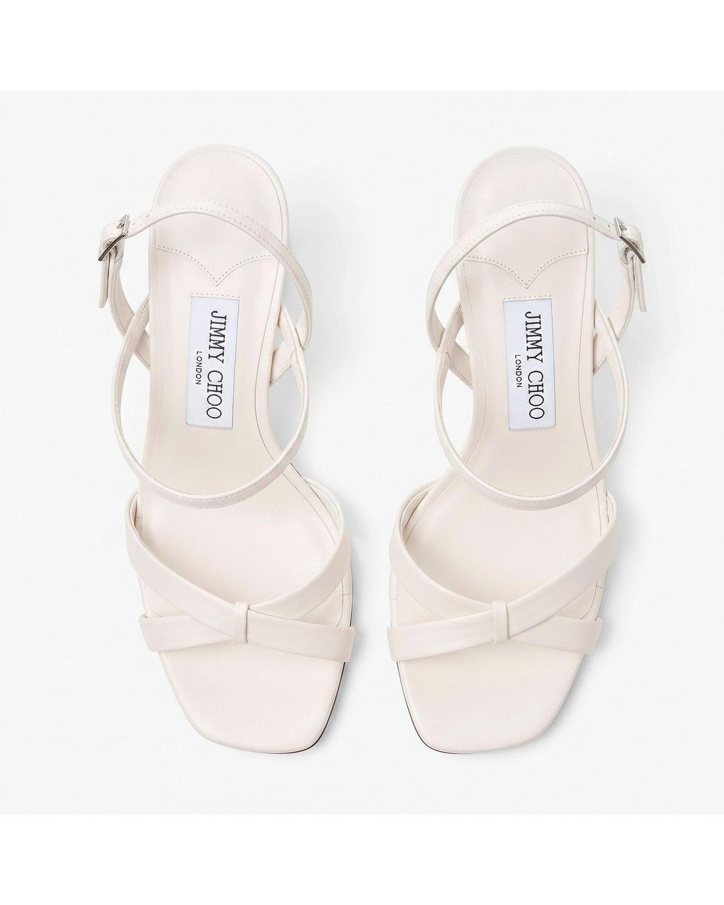 Jimmy Choo White Elsy Block Heel 85