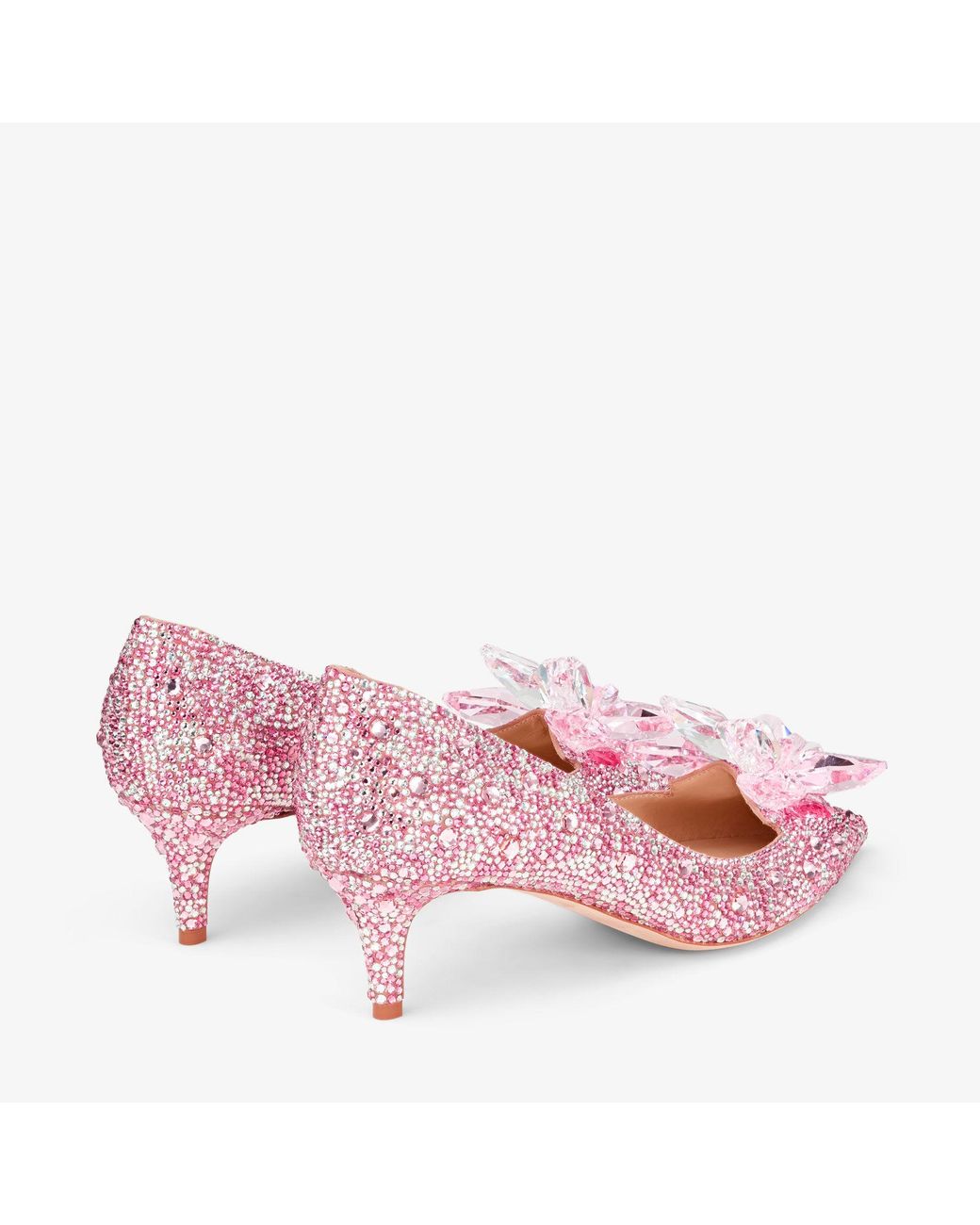 Jimmy Choo Pink Swarovski Crystal Embellished Pointy Pumps