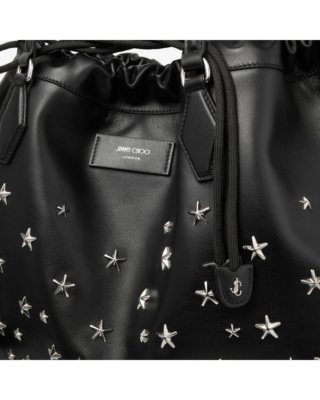 Jimmy Choo Black Drawstring Tote Medium