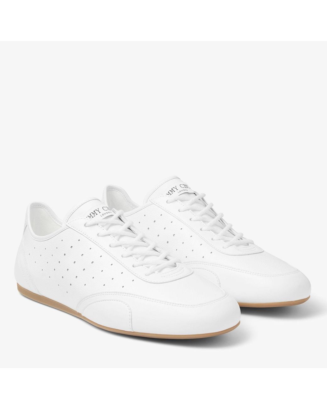 Jimmy Choo White Sunny M Leather Mix Low Top Trainers for men
