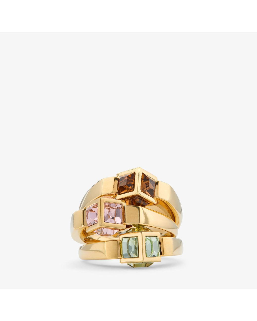 Jimmy Choo Metallic Jc Cube Triple Ring