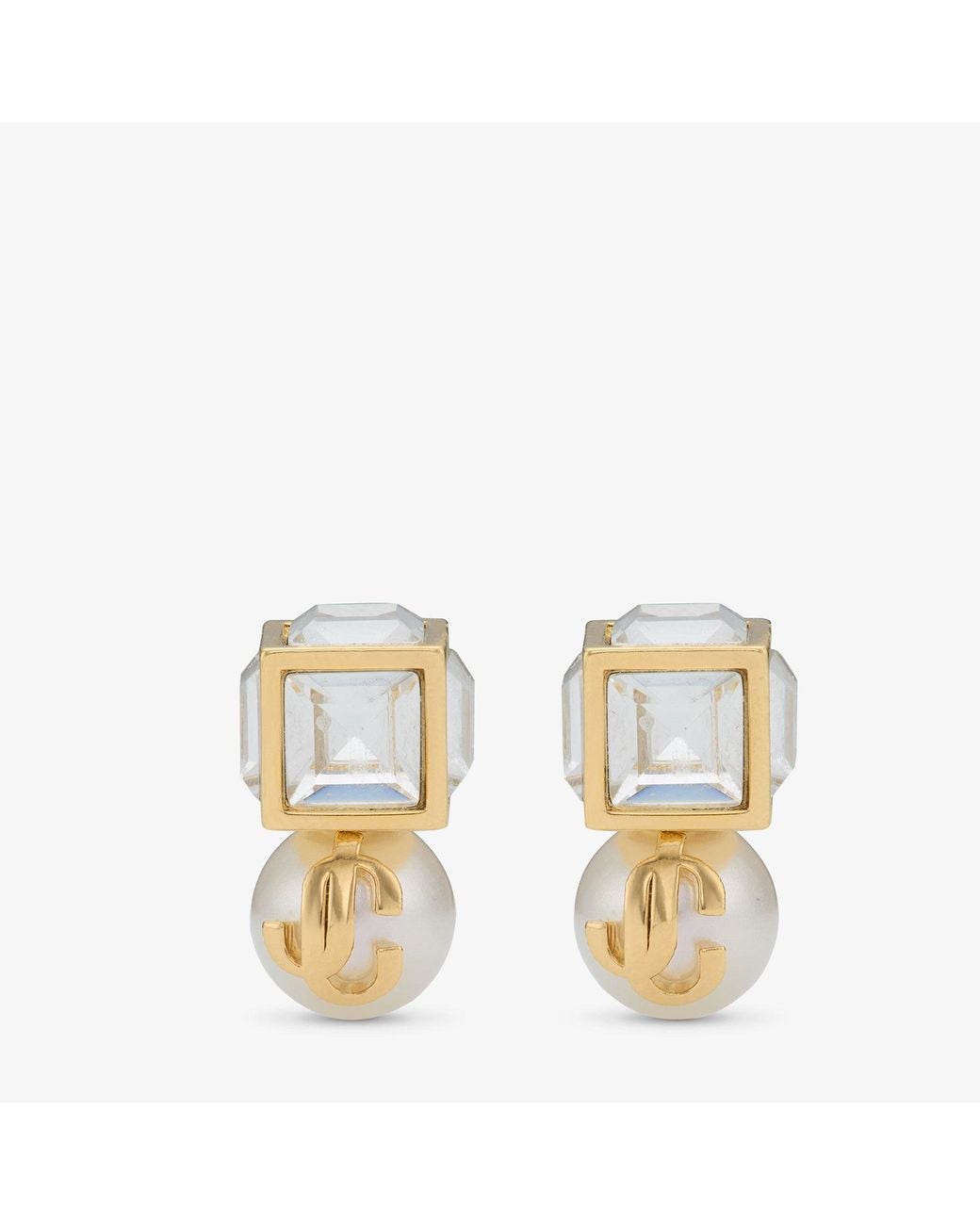 Jimmy Choo Metallic Jc Pearl Cube Studs