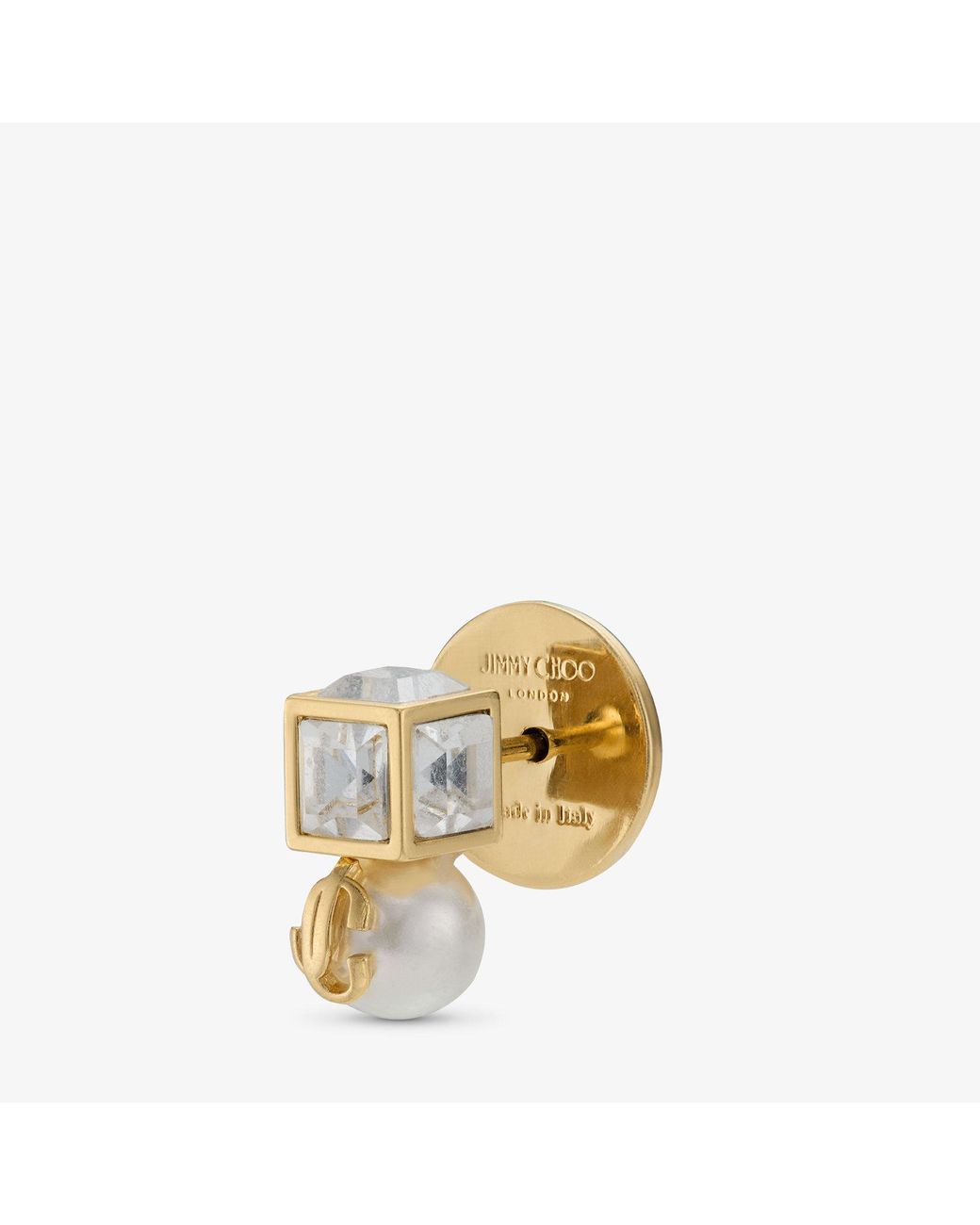 Jimmy Choo Metallic Jc Pearl Cube Studs