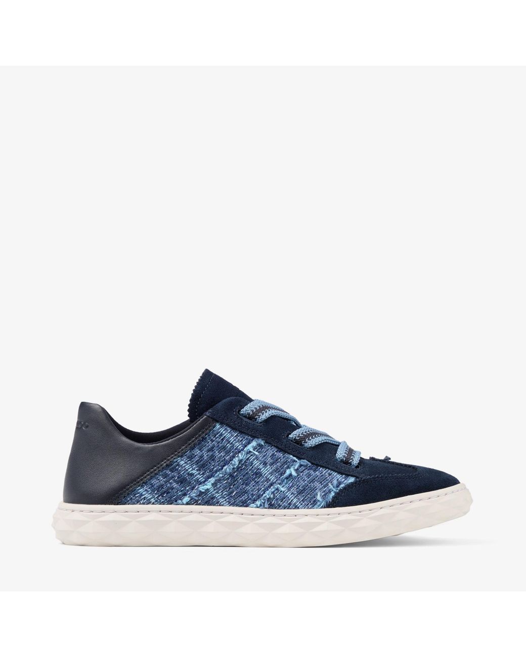 Jimmy Choo Blue Diamond Light Flex Suede-Leather Sneakers
