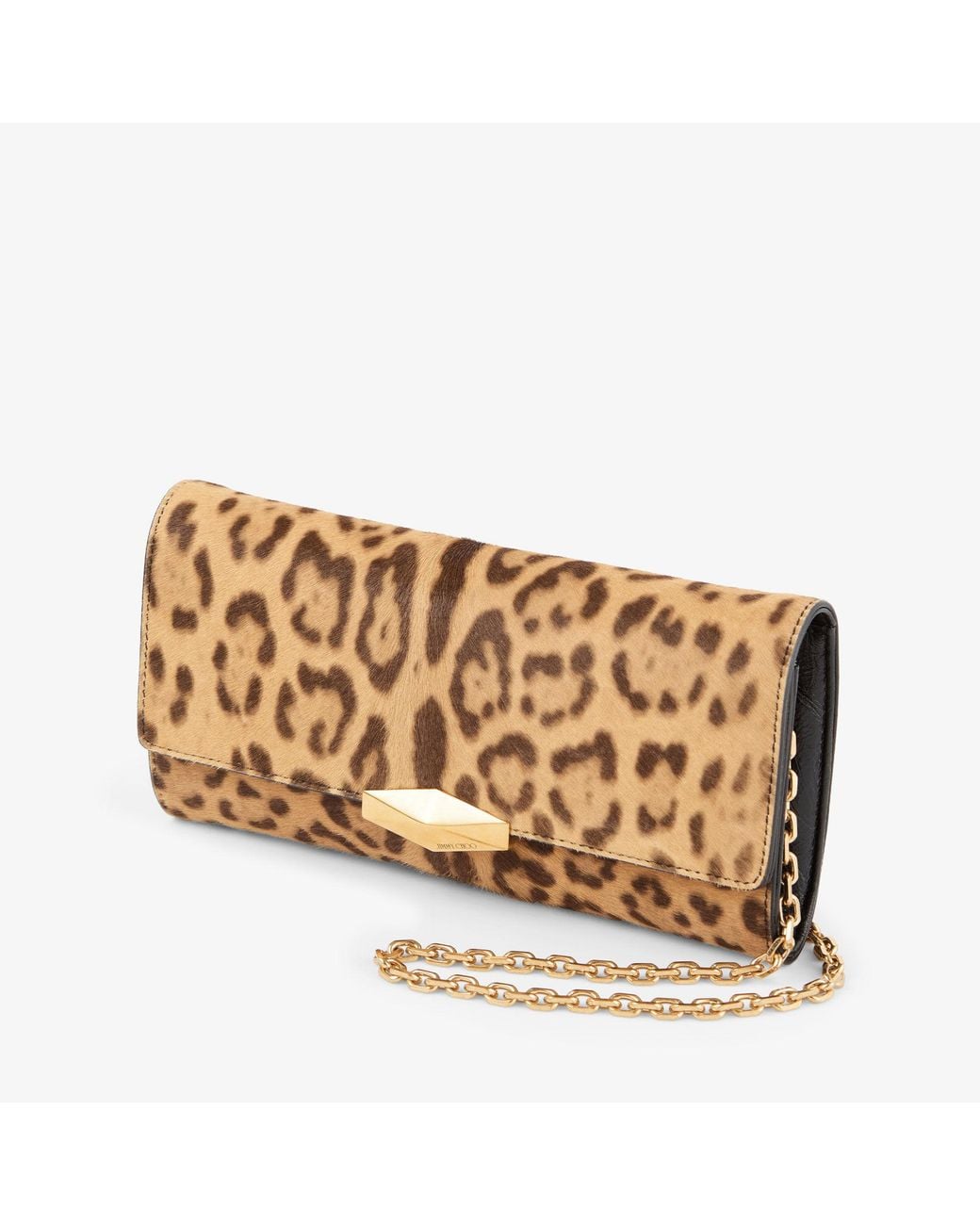 Jimmy Choo Metallic Cinch Clutch With Chain Small