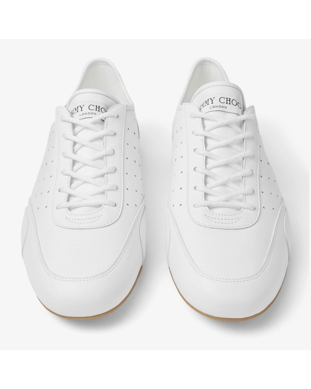 Jimmy Choo White Sunny M Leather Mix Low Top Trainers for men