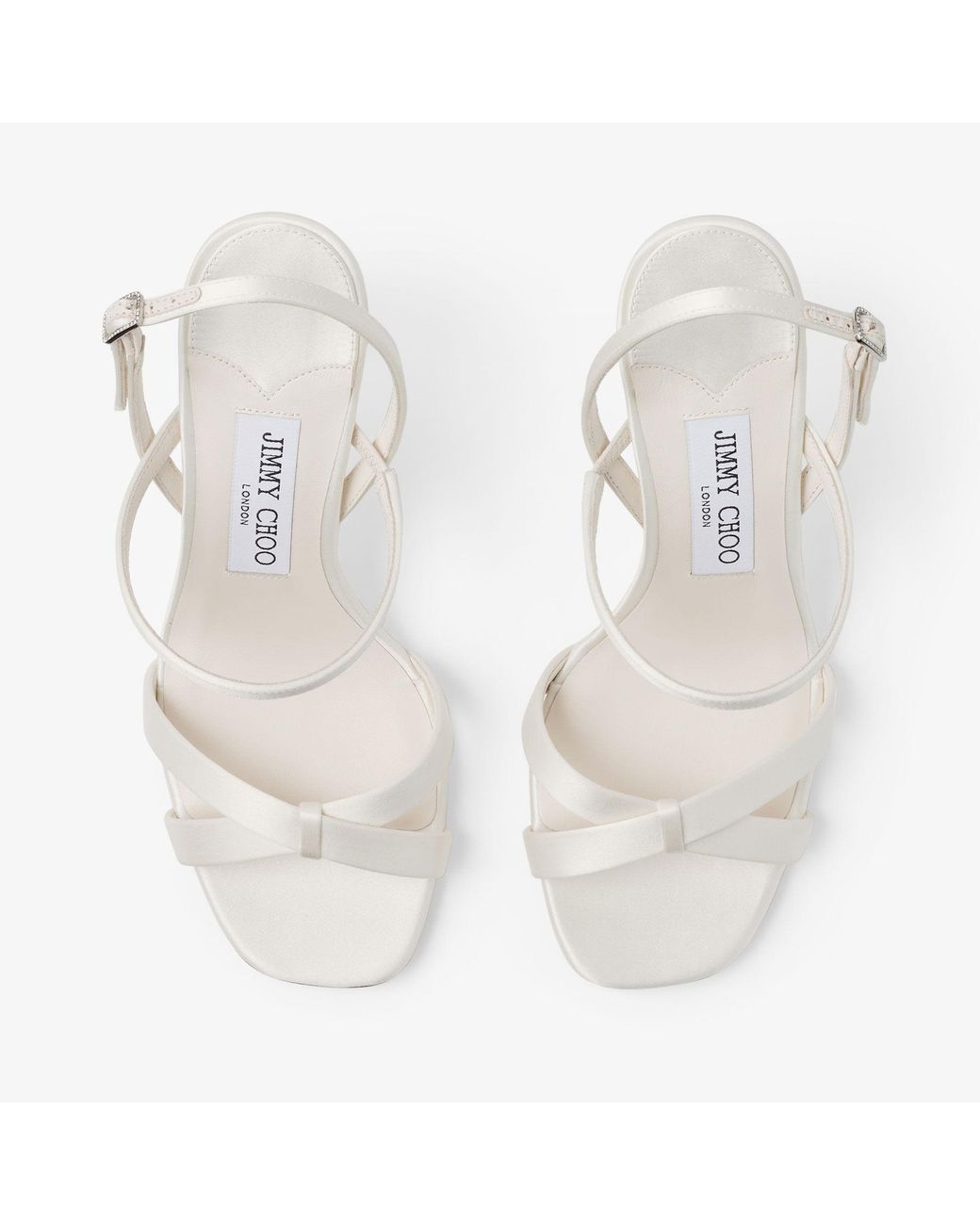 Jimmy Choo White Elsy Block Heel 85