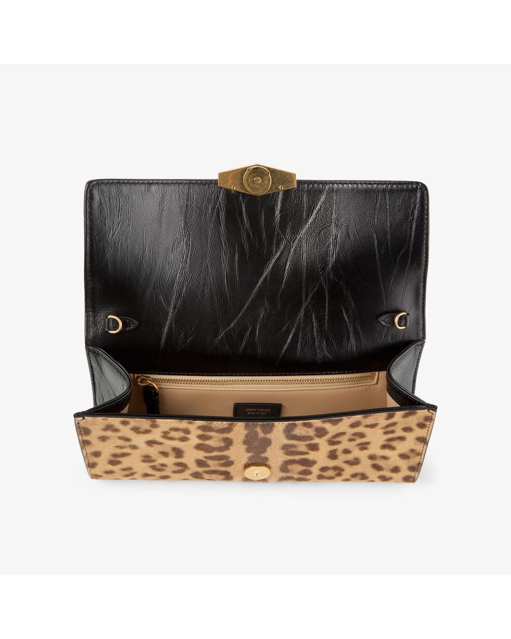 Jimmy Choo Metallic Cinch Clutch With Chain Small