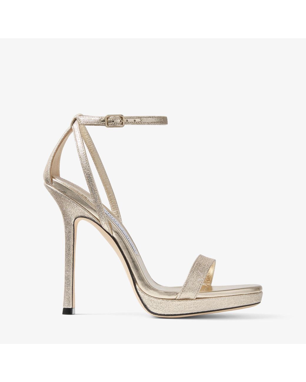 Jimmy Choo White Moza Platform 120