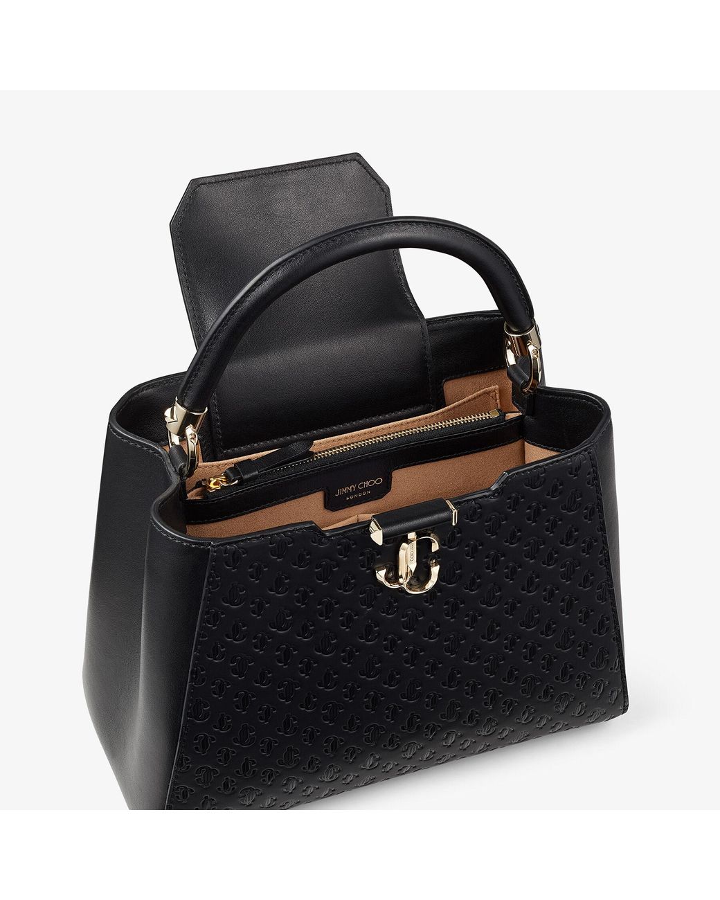 Jimmy Choo Varenne Top Handle M in Black | Lyst Jimmy Choo Varenne Top Handle M in Black | Lyst