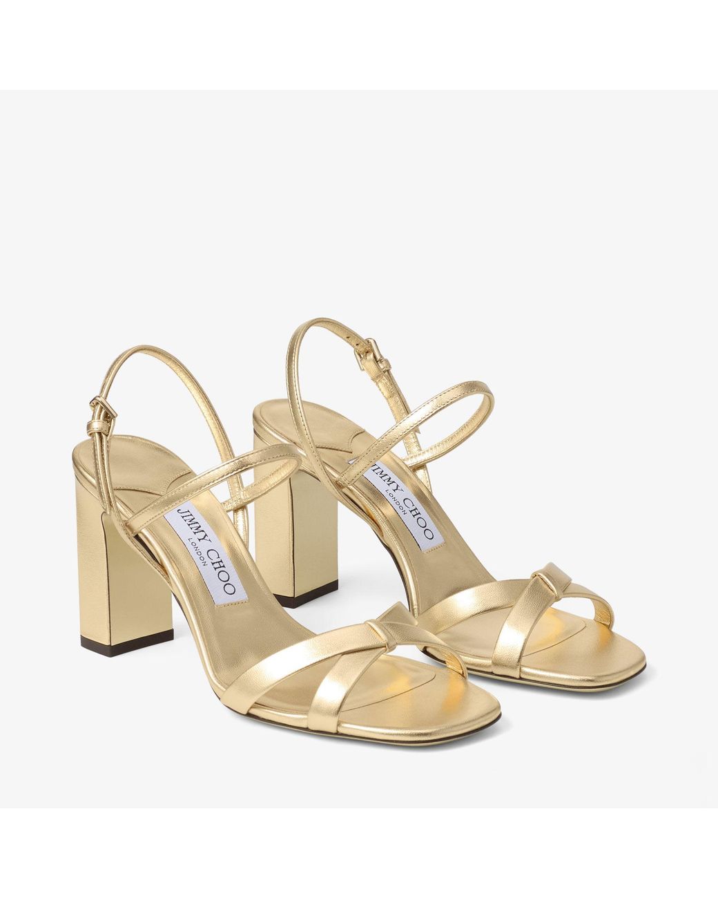 Jimmy Choo Metallic Elsy Block Heel 85