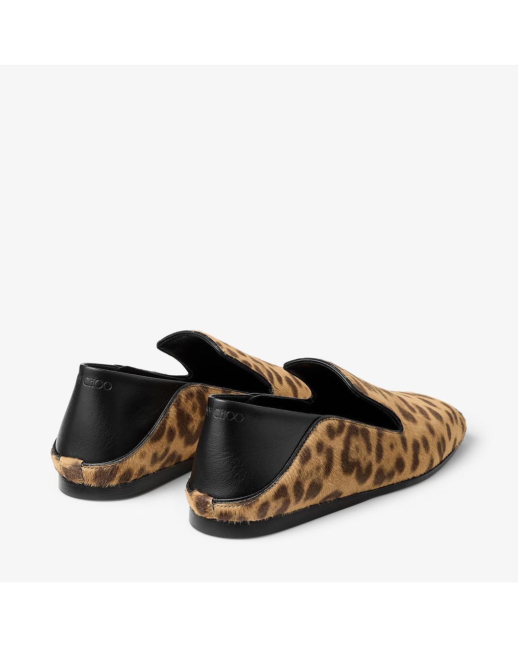 Jimmy Choo Brown Eliot Calf Leather Leopard Print Slippers