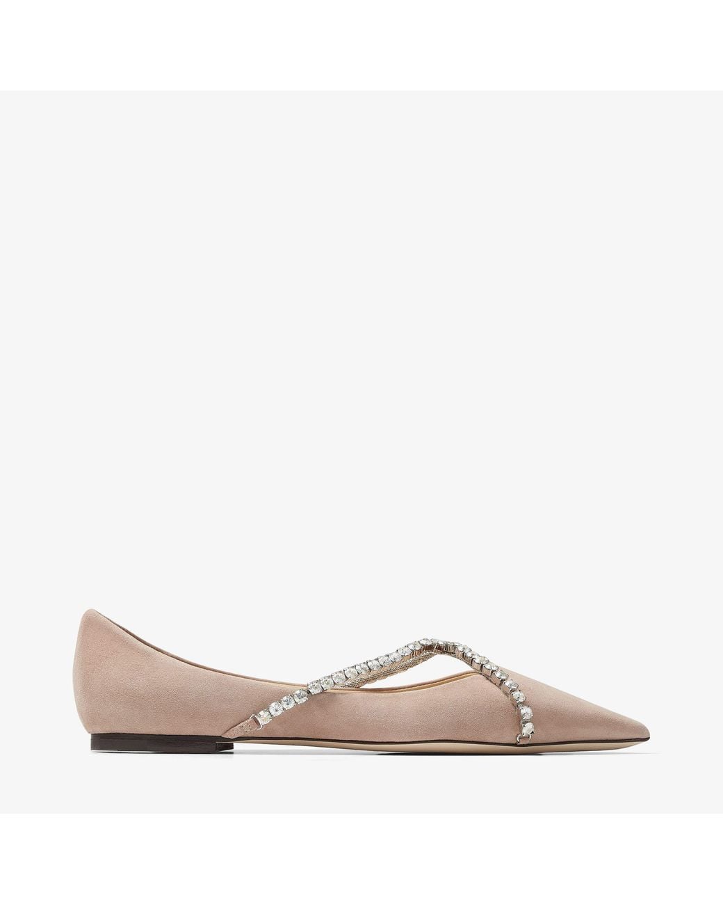 Jimmy Choo Genevi Flat in Natural | Lyst