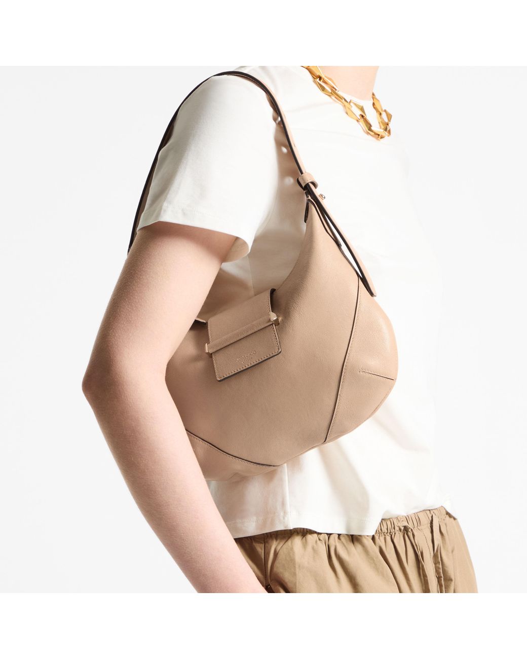 Jimmy Choo Natural Bar Hobo Small
