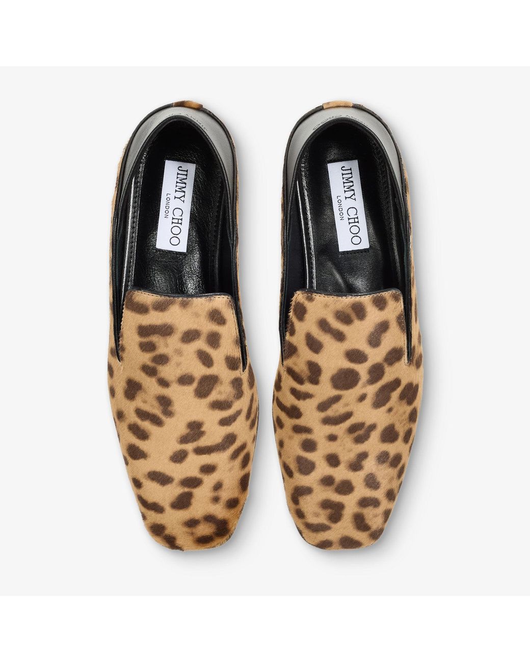 Jimmy Choo Brown Eliot Calf Leather Leopard Print Slippers