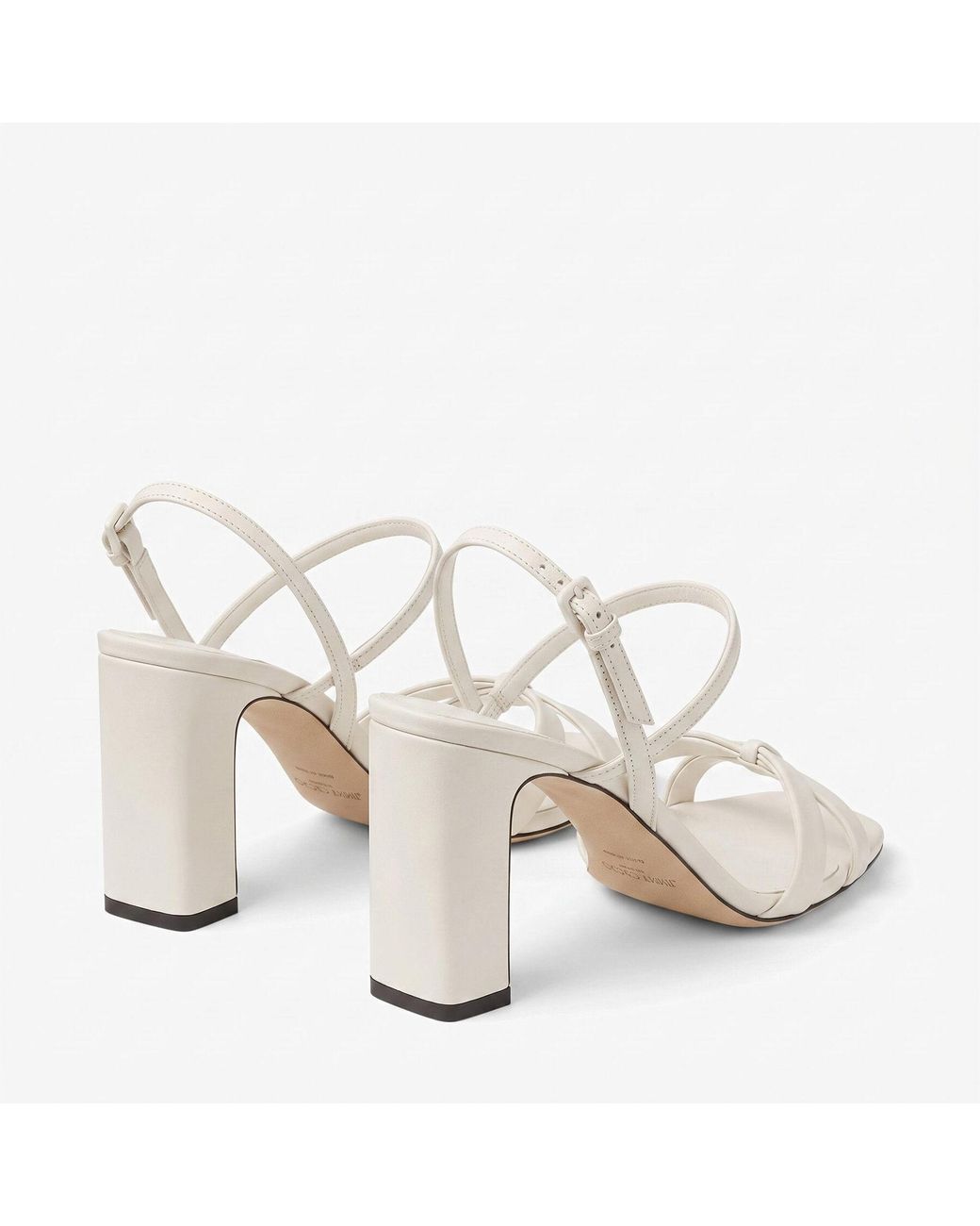 Jimmy Choo White Elsy Block Heel 85