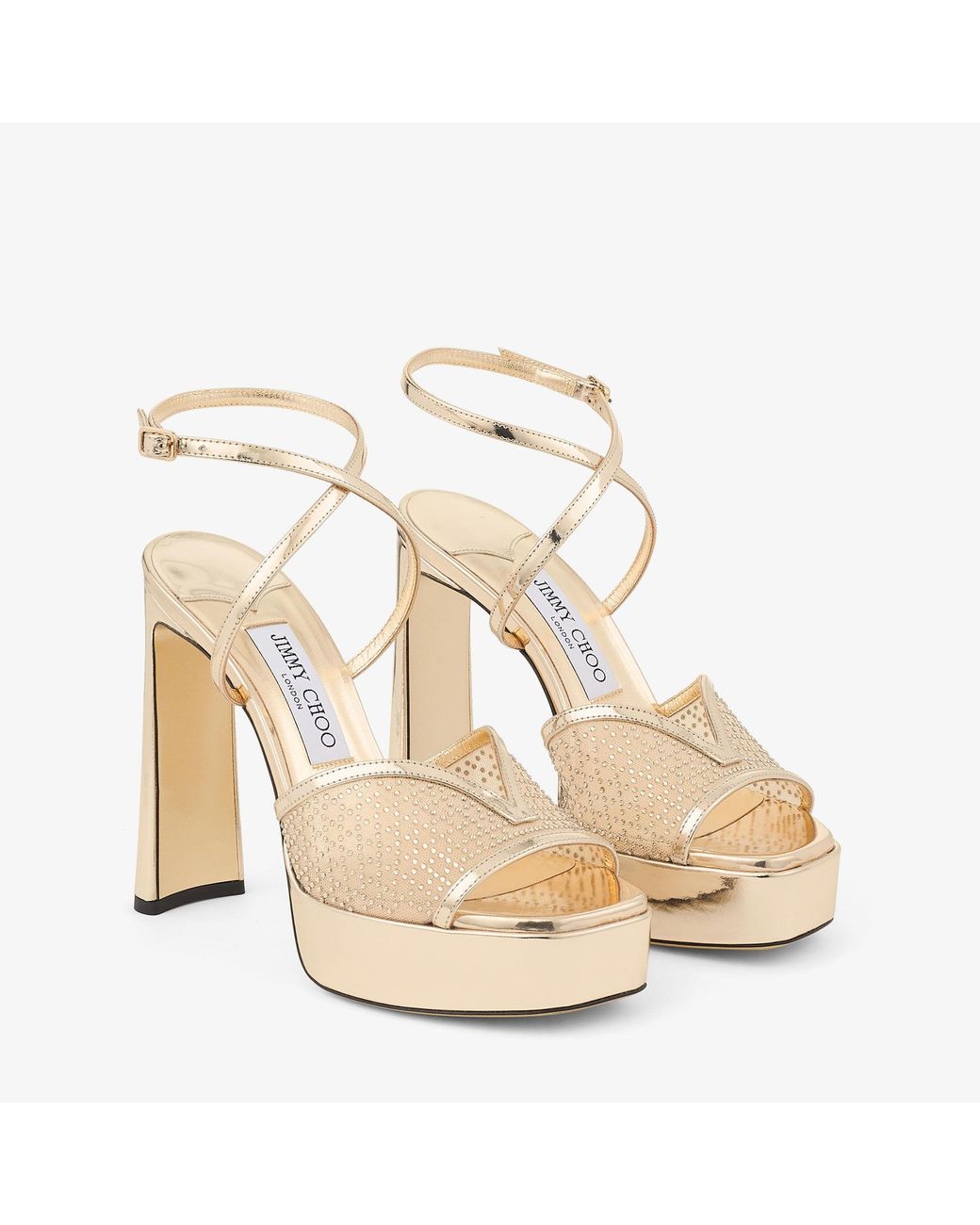 Jimmy Choo Natural Karli 125 Embellished Platform Sandals