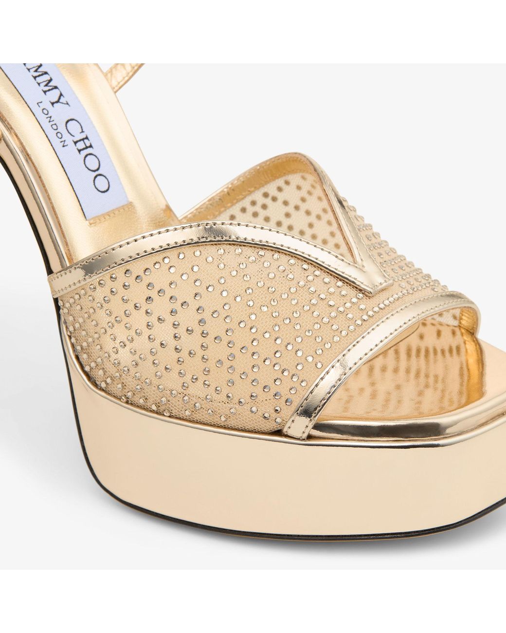Jimmy Choo Natural Karli 125 Embellished Platform Sandals