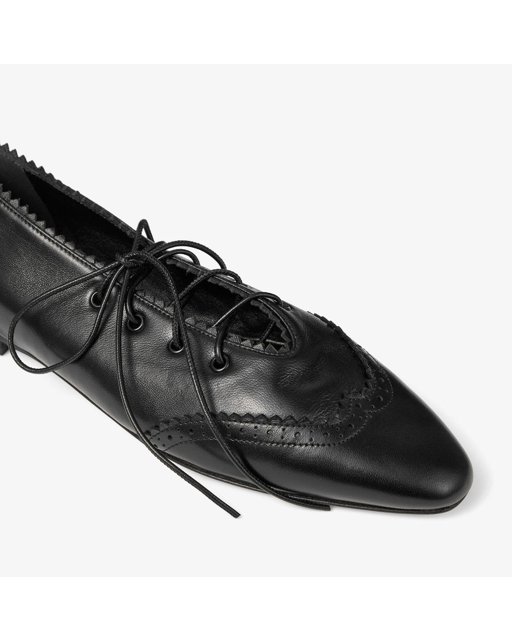 Jimmy Choo Black Margot Lace Up Flat