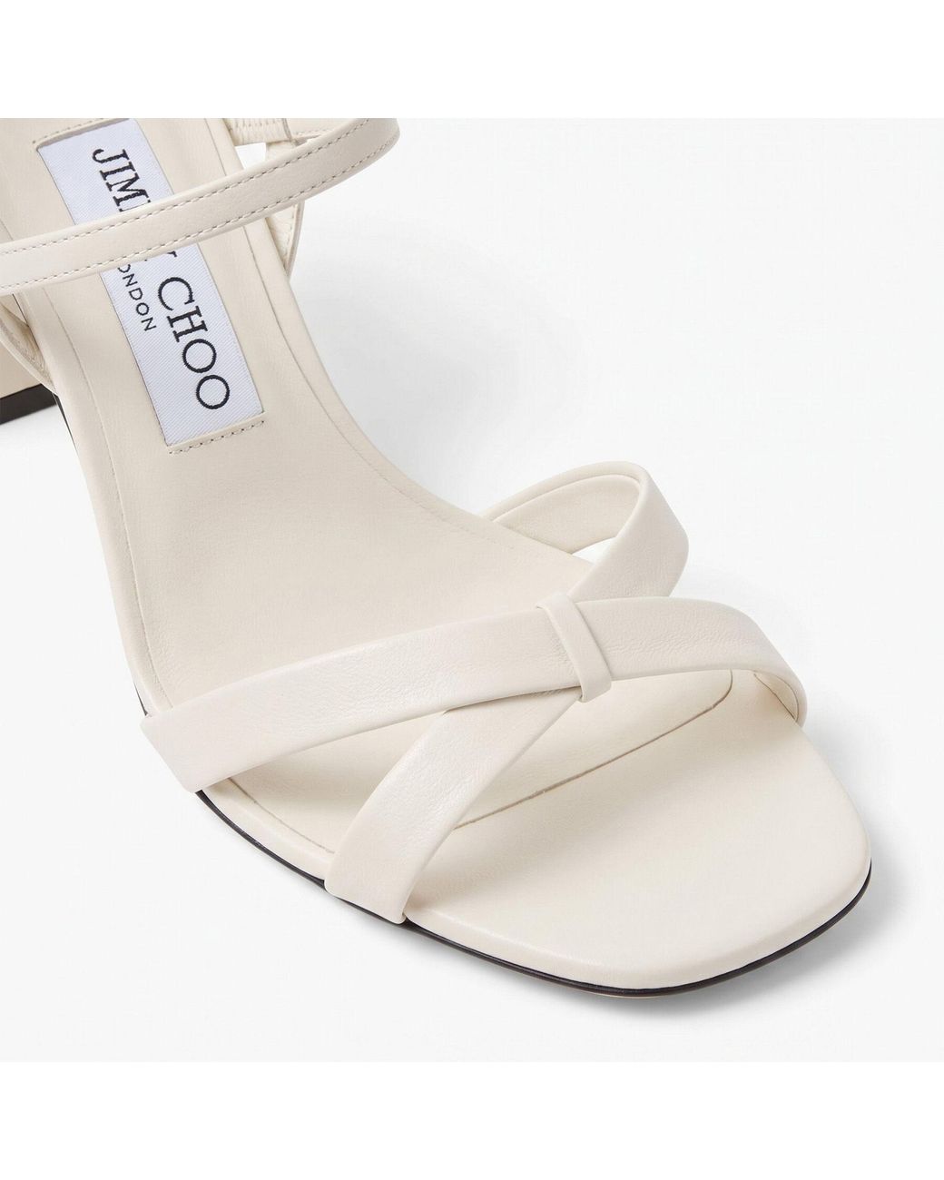 Jimmy Choo White Elsy Block Heel 85