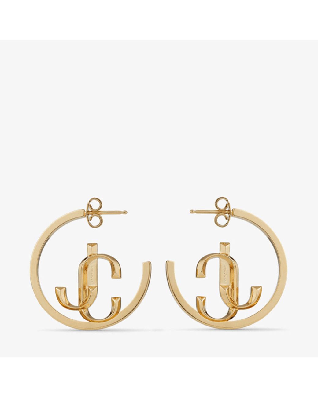 Jimmy Choo Metallic Jc Monogram Hoops