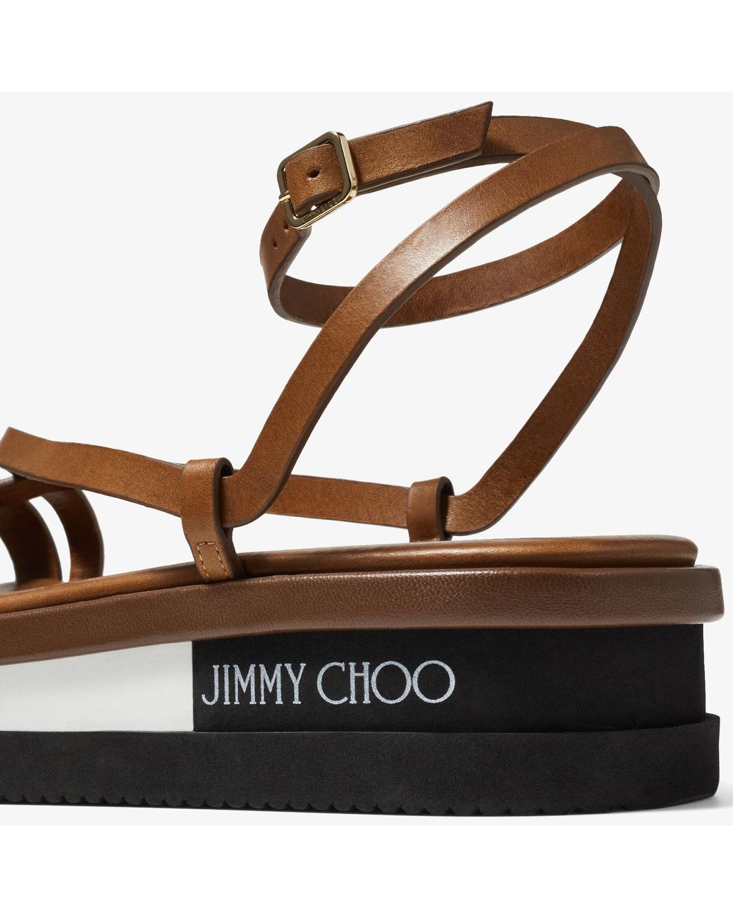 シューズ・サンダルその他 JIMMY CHOO Woman Flat sandals Brown JOAFLATFQT TAN/LATTE/TAN Jimmy Choo Ayla Flat Sandals | Brown | FARFETCH