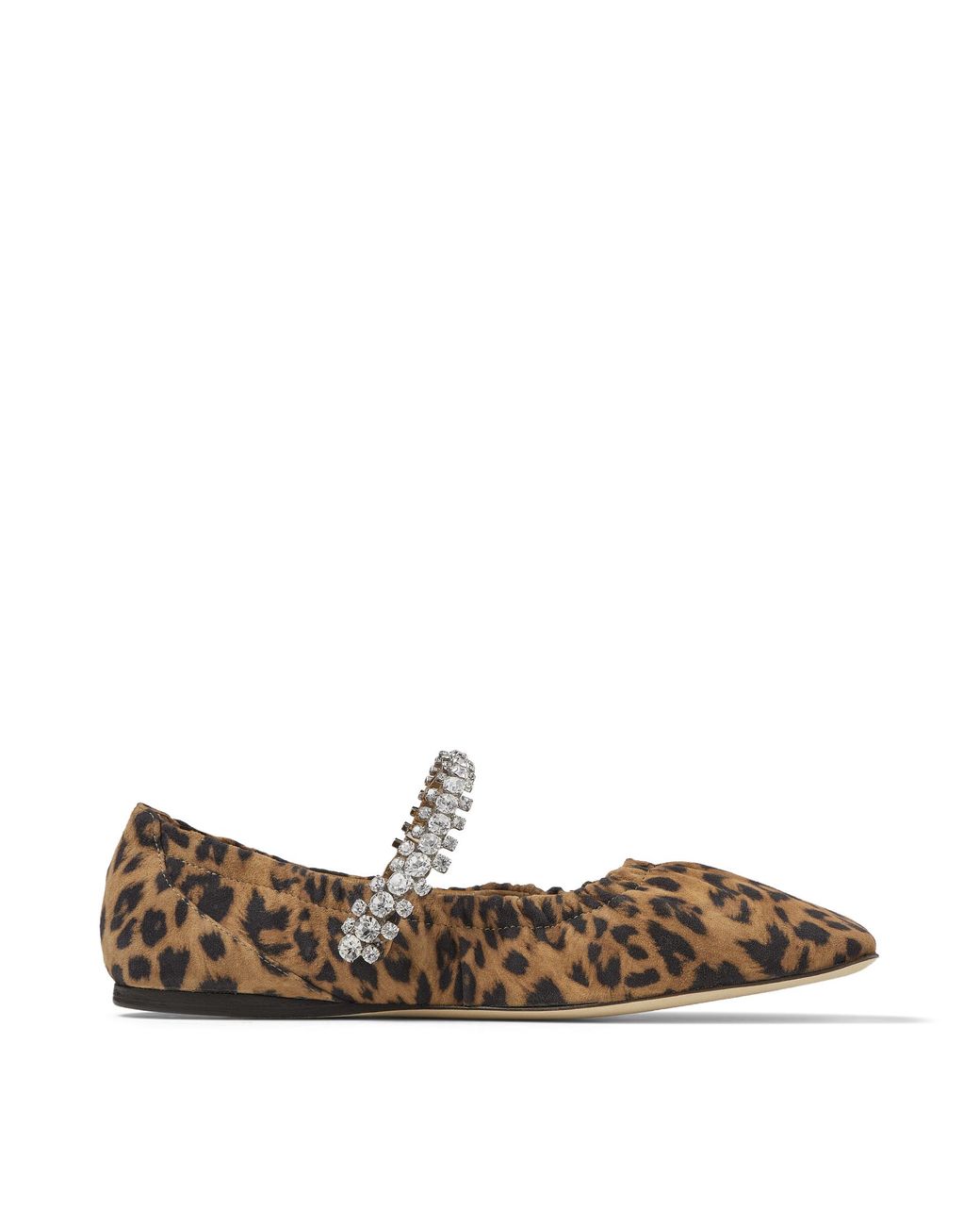 Jimmy Choo Gai Flat Natural Leopard Print Suede Flats With