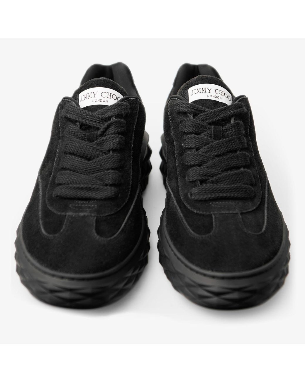 Jimmy Choo Black Diamond Maxi Suede Low-Top Trainers for men