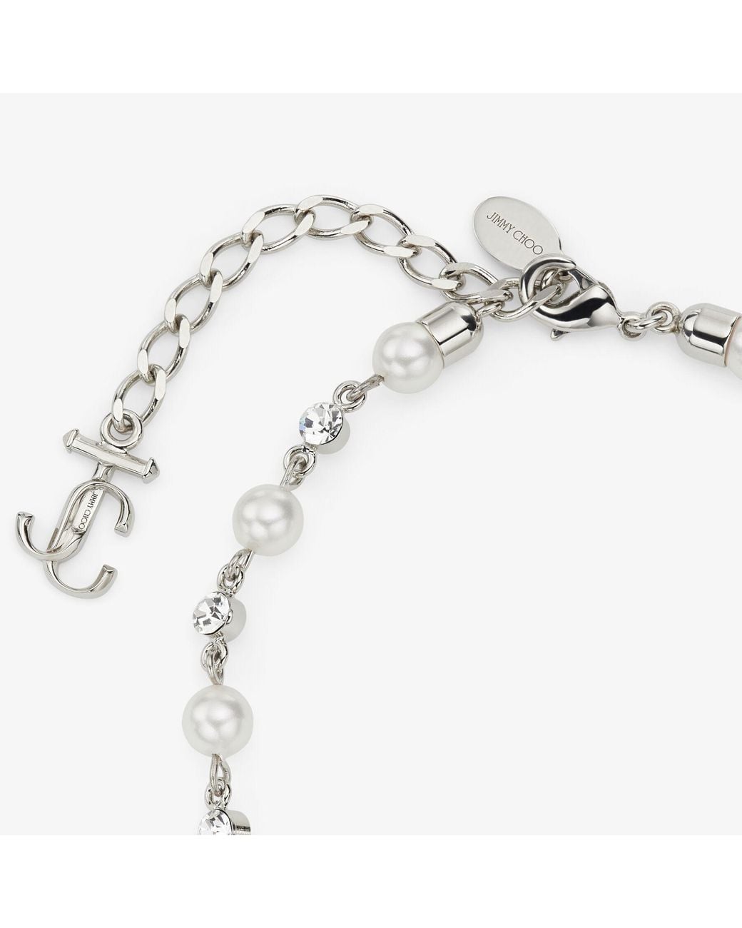 Jimmy Choo Metallic Pearl Crystal Anklet