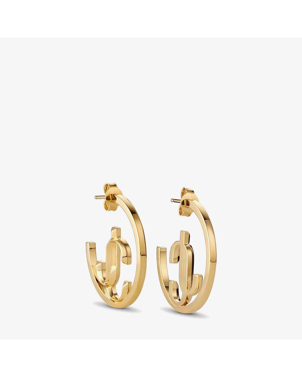 Jimmy Choo Metallic Jc Monogram Hoops