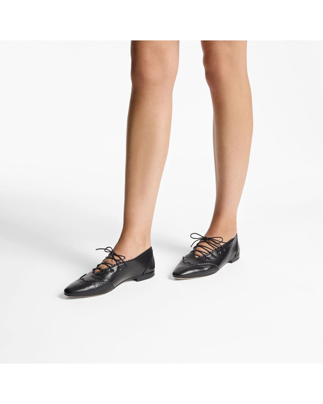 Jimmy Choo Black Margot Lace Up Flat