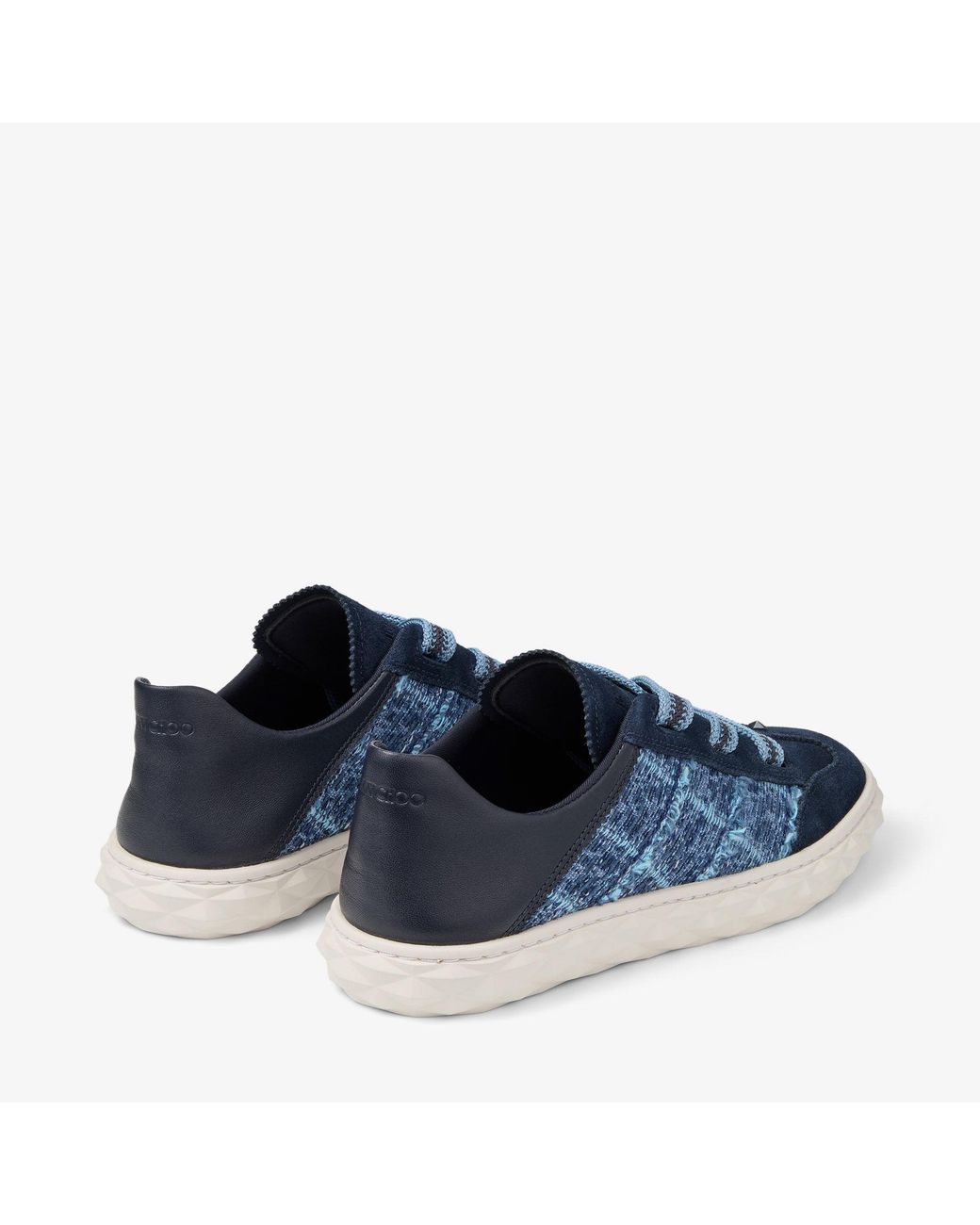 Jimmy Choo Blue Diamond Light Flex Suede-Leather Sneakers
