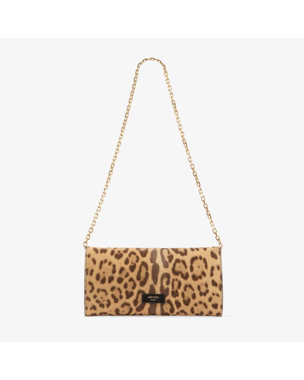 Jimmy Choo Metallic Cinch Clutch With Chain Small