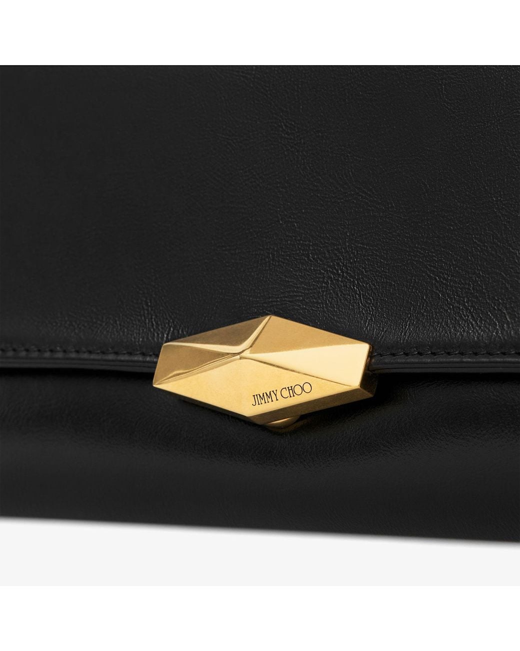 Jimmy Choo Black Cinch Clutch With Chain Small