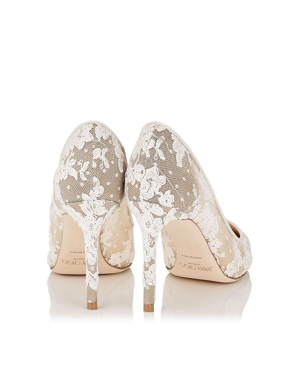 Jimmy Choo Romy 100 Ivory Floral Lace Pointy Toe Pumps Biege Jimmy Choo Romy 100 Ivory Floral Lace Pointy Toe Pumps Biege